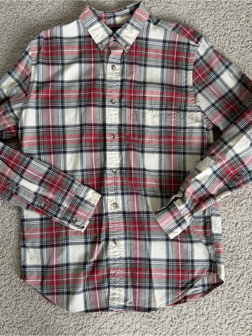 J. Crew Oxford button down shirt plaid men’s medium